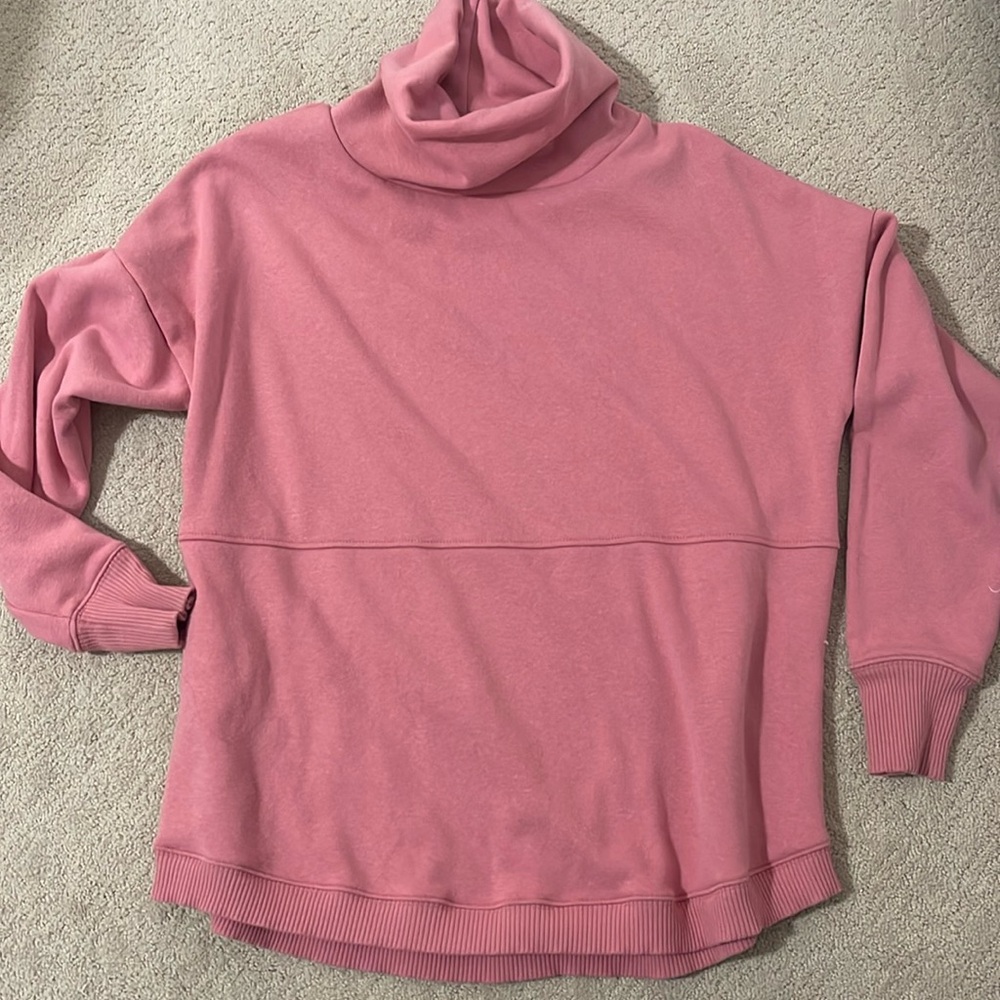 Pink cowl neck pullover. Size S 4/6 - oversized fit. Super soft!